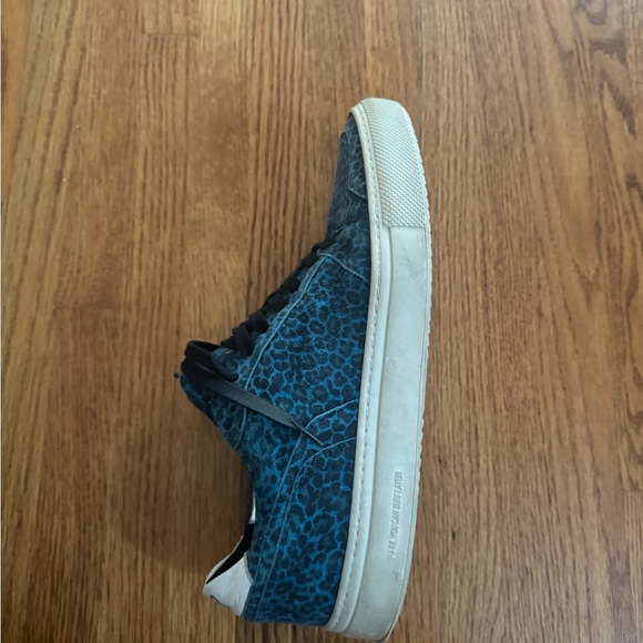 P448 Blue Leopard Print Sneakers - Picture 7 of 10